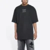 Balenciaga FW21 Couture Alphabet rundhalset kortærmet T-shirt til mænd, sort 651795TJV901070