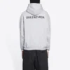 Balenciaga FW21 herre-T-shirt med logo-print, lange ærmer, grå 600583TIV841167