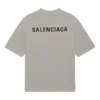Balenciaga FW21 herre-T-shirt med logo-print, retro-stil, korte ærmer, grå 612966TIVG51167