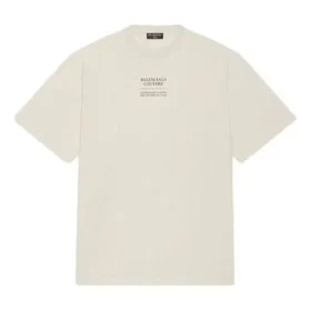 Balenciaga FW21-kortærmet T-shirt til mænd med alfabetprint, beige, 651795TJV909054 Balenciaga FW21-kortærmet T-shirt til mænd med alfabetprint, beige, 651795TJV909054