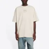 Balenciaga FW21-kortærmet T-shirt til mænd med alfabetprint, beige, 651795TJV909054