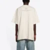 Balenciaga FW21-kortærmet T-shirt til mænd med alfabetprint, beige, 651795TJV909054