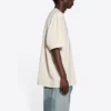 Balenciaga FW21-kortærmet T-shirt til mænd med alfabetprint, beige, 651795TJV909054