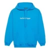 Balenciaga FW21 Logo-hættetrøje med lange ærmer til mænd, blå 570811TIV557560