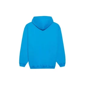Balenciaga FW21 Logo-hættetrøje med lange ærmer til mænd, blå 570811TIV557560