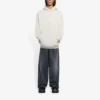 Balenciaga FW21-logo med alfabet-print, langærmet hættetrøje til mænd, cremehvid 570811TIV552970