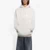 Balenciaga FW21-logo med alfabet-print, langærmet hættetrøje til mænd, cremehvid 570811TIV552970