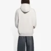 Balenciaga FW21-logo med alfabet-print, langærmet hættetrøje til mænd, cremehvid 570811TIV552970