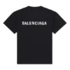 Balenciaga FW21 Logo-printet retro-T-shirt med korte ærmer til mænd, sort, 612966TIVG51070