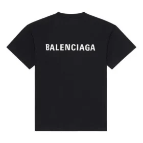 Balenciaga FW21 Logo-printet retro-T-shirt med korte ærmer til mænd, sort, 612966TIVG51070 Balenciaga FW21 Logo-printet retro-T-shirt med korte ærmer til mænd, sort, 612966TIVG51070
