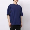 Balenciaga FW21-logo-trøje med rund hals og korte ærmer til mænd, blå, 612966TIVG53967