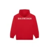 Balenciaga FW21 løs langærmet hættetrøje med logo til mænd, rød, 600583TIV846540