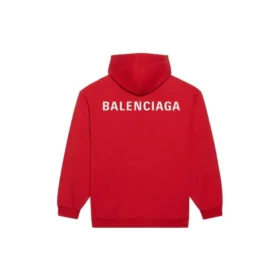 Balenciaga FW21 løs langærmet hættetrøje med logo til mænd, rød, 600583TIV846540