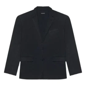Balenciaga FW21 Retro Knit Large Jakke til mænd, sort, 662388TAV041000