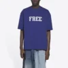 Balenciaga FW21 retro-strikket kortærmet trøje til mænd, marineblå 612966TKVD33967