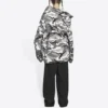Balenciaga FW21 skulderfri jakke til mænd, grå, 663004TKLD41240