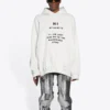 Balenciaga FW21 til mænd – Hi My Name Is med alfabetmønster, langærmet, hvid 651799TKVF29081