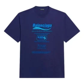 Balenciaga FW21 til mænd – kemisk rensning, alfabet-print, retro-strik, kortærmet, marineblå 651795TKVF83866 Balenciaga FW21 til mænd – kemisk rensning, alfabet-print, retro-strik, kortærmet, marineblå 651795TKVF83866