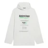 Balenciaga FW21 til mænd med logo og alfabetprint, løs pasform, hvid 662424TKVF89085