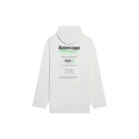 Balenciaga FW21 til mænd med logo og alfabetprint, løs pasform, hvid 662424TKVF89085 Balenciaga FW21 til mænd med logo og alfabetprint, løs pasform, hvid 662424TKVF89085
