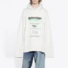 Balenciaga FW21 til mænd med logo og alfabetprint, løs pasform, hvid 662424TKVF89085