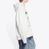 Balenciaga FW21 til mænd med logo og alfabetprint, løs pasform, hvid 662424TKVF89085