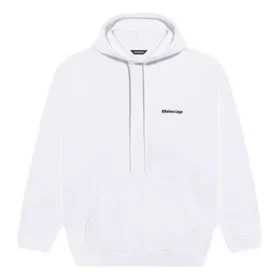 Balenciaga-hættetrøje til mænd, af ren bomuld, hvid 570811TJV859040