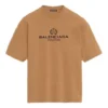 Balenciaga-herre-T-shirt med alfabet-print, kortærmet, cremefarvet og gul 594579TGV609605