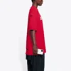 Balenciaga herre-T-shirt med alfabetmønster, hulmønster, rund hals og korte ærmer, rød 651795TKVB86295