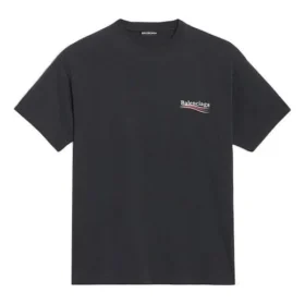 Balenciaga-herre-T-shirt med alfabetprint og korte ærmer, sort 641675TIV521070 Balenciaga-herre-T-shirt med alfabetprint og korte ærmer, sort 641675TIV521070