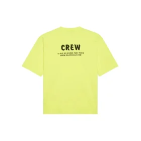 Balenciaga herre-T-shirt med bogstavprint, korte ærmer, fluorescerende grøn 620969TIVG97072 Balenciaga herre-T-shirt med bogstavprint, korte ærmer, fluorescerende grøn 620969TIVG97072