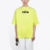 Balenciaga herre-T-shirt med bogstavprint, korte ærmer, fluorescerende grøn 620969TIVG97072