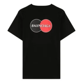 Balenciaga herre-T-shirt med brystlogo, rund hals og korte ærmer, sort 620967TIV791000 Balenciaga herre-T-shirt med brystlogo, rund hals og korte ærmer, sort 620967TIV791000