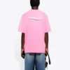 Balenciaga herre-T-shirt med logo-tryk, korte ærmer, lyserød 641675TJVF75713