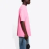 Balenciaga herre-T-shirt med logo-tryk, korte ærmer, lyserød 641675TJVF75713