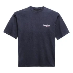 Balenciaga herre-T-shirt med Political Campaign-print, kortærmet, marineblå 570803TAV444128 Balenciaga herre-T-shirt med Political Campaign-print, kortærmet, marineblå 570803TAV444128