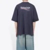 Balenciaga herre-T-shirt med Political Campaign-print, kortærmet, marineblå 570803TAV444128
