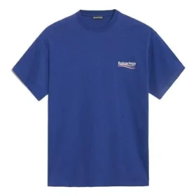 Balenciaga herre-T-shirt med Political Campaign-print, korte ærmer, kongeblå 508203TAV444540 Balenciaga herre-T-shirt med Political Campaign-print, korte ærmer, kongeblå 508203TAV444540
