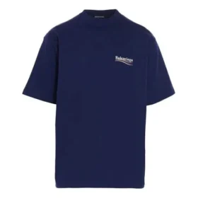 Balenciaga herre-T-shirt med Political Campaign-print, stor størrelse, korte ærmer, marineblå 641675TIV521195 Balenciaga herre-T-shirt med Political Campaign-print, stor størrelse, korte ærmer, marineblå 641675TIV521195