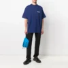 Balenciaga herre-T-shirt med Political Campaign-print, stor størrelse, korte ærmer, marineblå 641675TIV521195