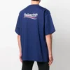 Balenciaga herre-T-shirt med Political Campaign-print, stor størrelse, korte ærmer, marineblå 641675TIV521195