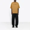 Balenciaga herre-T-shirt med rund hals, alfabet-print og korte ærmer i khaki 620969TIV509605