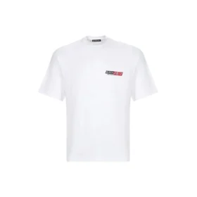 Balenciaga herre-T-shirt med rund hals og korte ærmer, hvid 612966TIVD19000 Balenciaga herre-T-shirt med rund hals og korte ærmer, hvid 612966TIVD19000