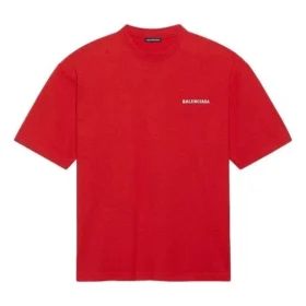Balenciaga herre-T-shirt med stort logo, retro-stil, korte ærmer, rød 612966TIVG56540 Balenciaga herre-T-shirt med stort logo, retro-stil, korte ærmer, rød 612966TIVG56540
