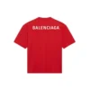 Balenciaga herre-T-shirt med stort logo, retro-stil, korte ærmer, rød 612966TIVG56540