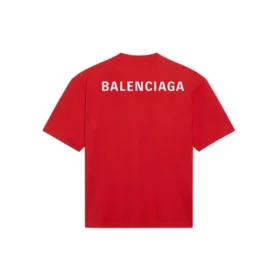 Balenciaga herre-T-shirt med stort logo, retro-stil, korte ærmer, rød 612966TIVG56540 Balenciaga herre-T-shirt med stort logo, retro-stil, korte ærmer, rød 612966TIVG56540