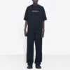 Balenciaga herre-T-shirt med symbolisk rund hals og alfabet-print, kortærmet, sort 620969TIV501070