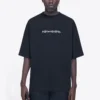 Balenciaga herre-T-shirt med symbolisk rund hals og alfabet-print, kortærmet, sort 620969TIV501070