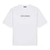 Balenciaga herre-T-shirt med symbolsk rund hals og alfabet-print, kortærmet, hvid 620969TIV509040