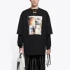 Balenciaga herre-T-shirt, mellemlang, rund hals, korte ærmer, sort 641614TJVG81000